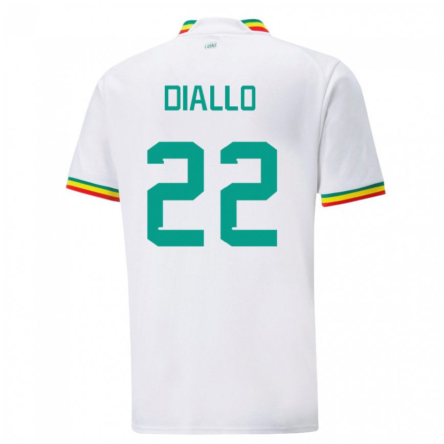 Niño Camiseta Senegal Abdou Diallo #22 Blanco 1ª Equipación 22-24 Perú