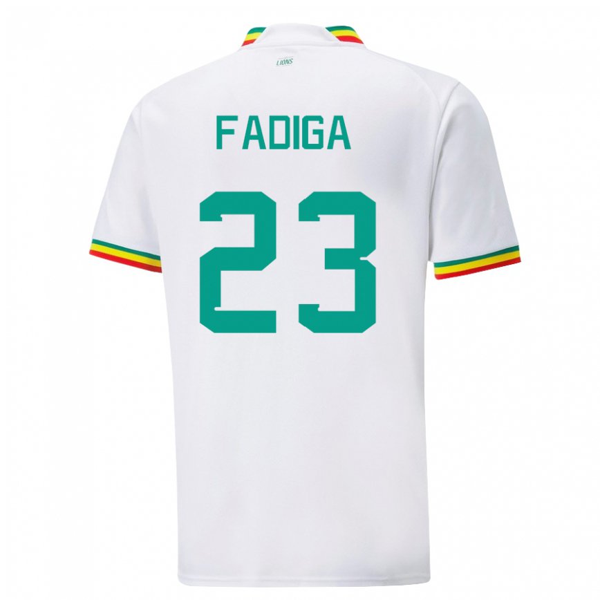 Niño Camiseta Senegal Noah Fadiga #23 Blanco 1ª Equipación 22-24 Perú