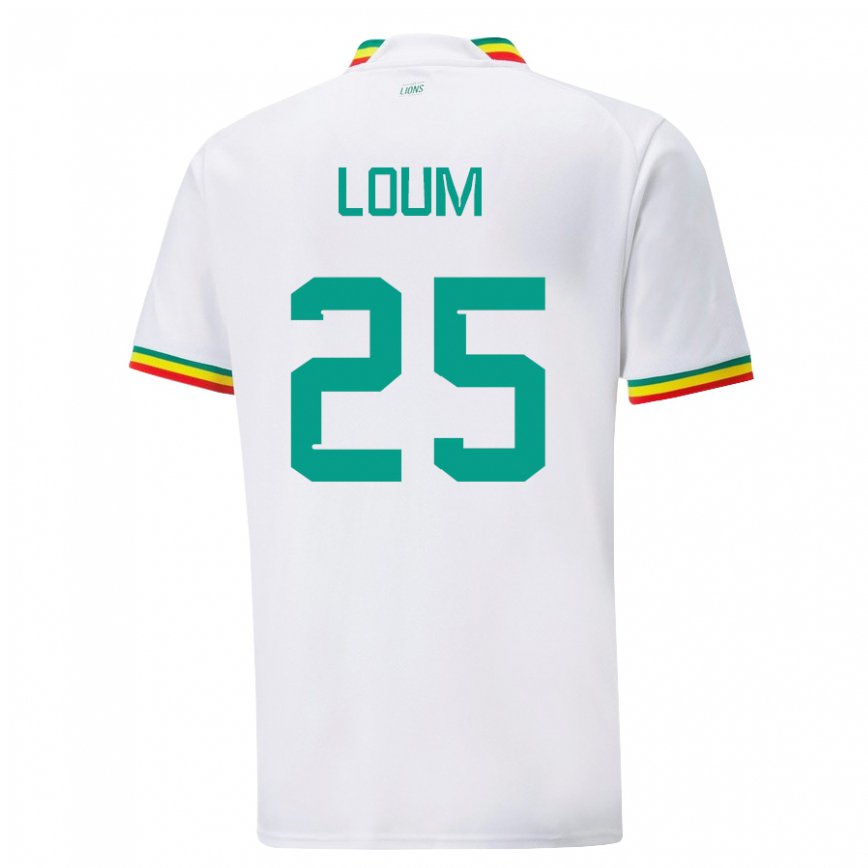 Niño Camiseta Senegal Mamadou Loum #25 Blanco 1ª Equipación 22-24 Perú