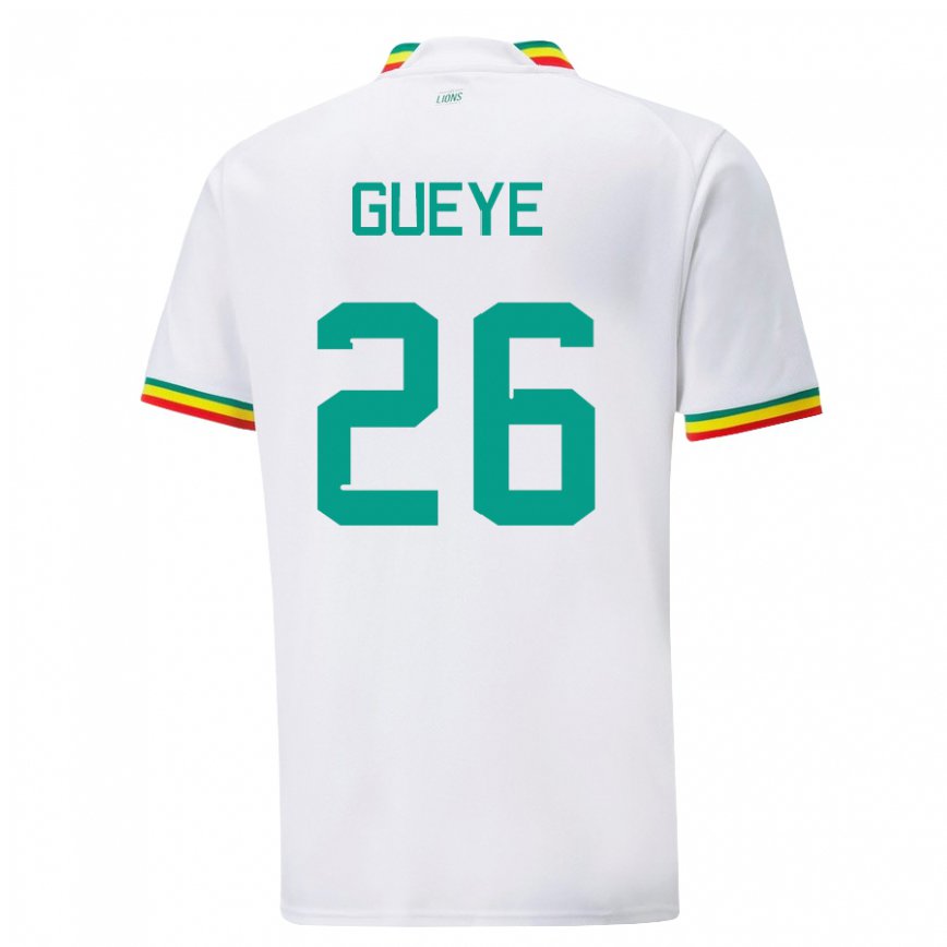 Niño Camiseta Senegal Pape Gueye #26 Blanco 1ª Equipación 22-24 Perú