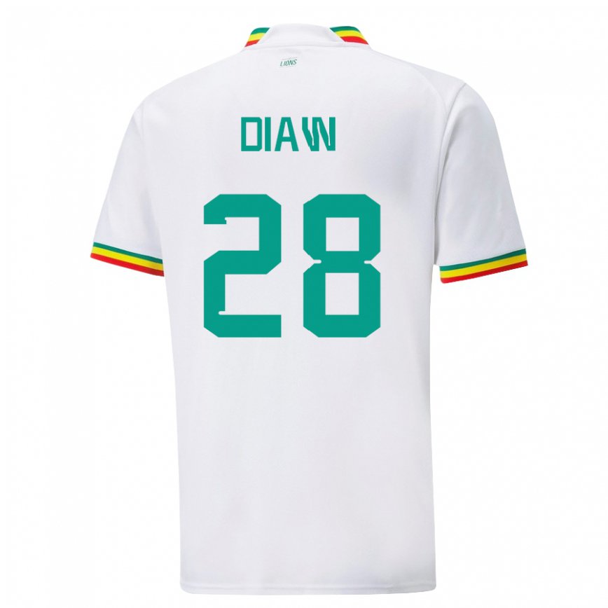 Niño Camiseta Senegal Mory Diaw #28 Blanco 1ª Equipación 22-24 Perú