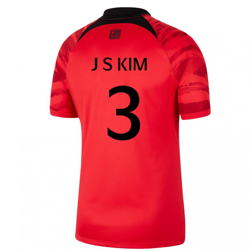 Niño Camiseta Corea Del Sur Jin-su Kim #3 Rojo Volver 1ª Equipación 22-24 Perú