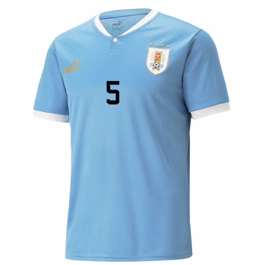 Niño Camiseta Uruguay Matias Vecino #5 Azul 1ª Equipación 22-24 Perú