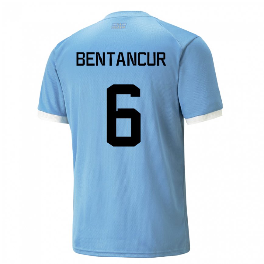 Niño Camiseta Uruguay Rodrigo Bentancur #6 Azul 1ª Equipación 22-24 Perú