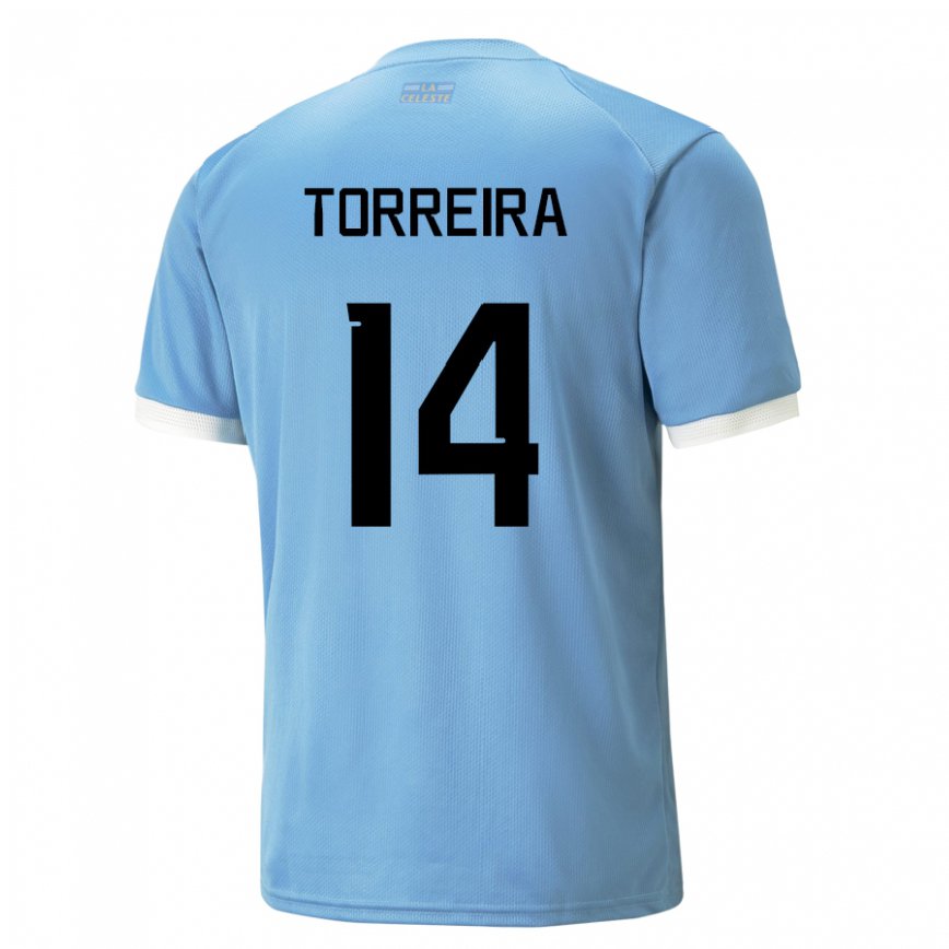 Niño Camiseta Uruguay Lucas Torreira #14 Azul 1ª Equipación 22-24 Perú