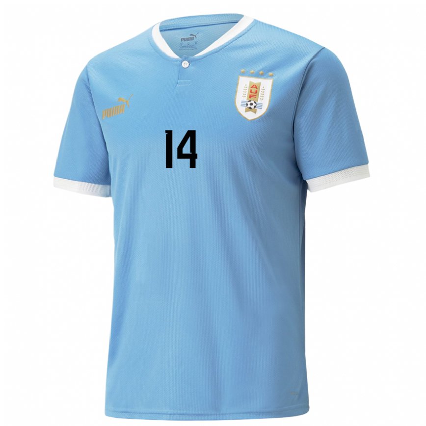 Niño Camiseta Uruguay Lucas Torreira #14 Azul 1ª Equipación 22-24 Perú