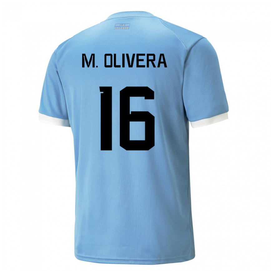 Niño Camiseta Uruguay Mathias Olivera #16 Azul 1ª Equipación 22-24 Perú