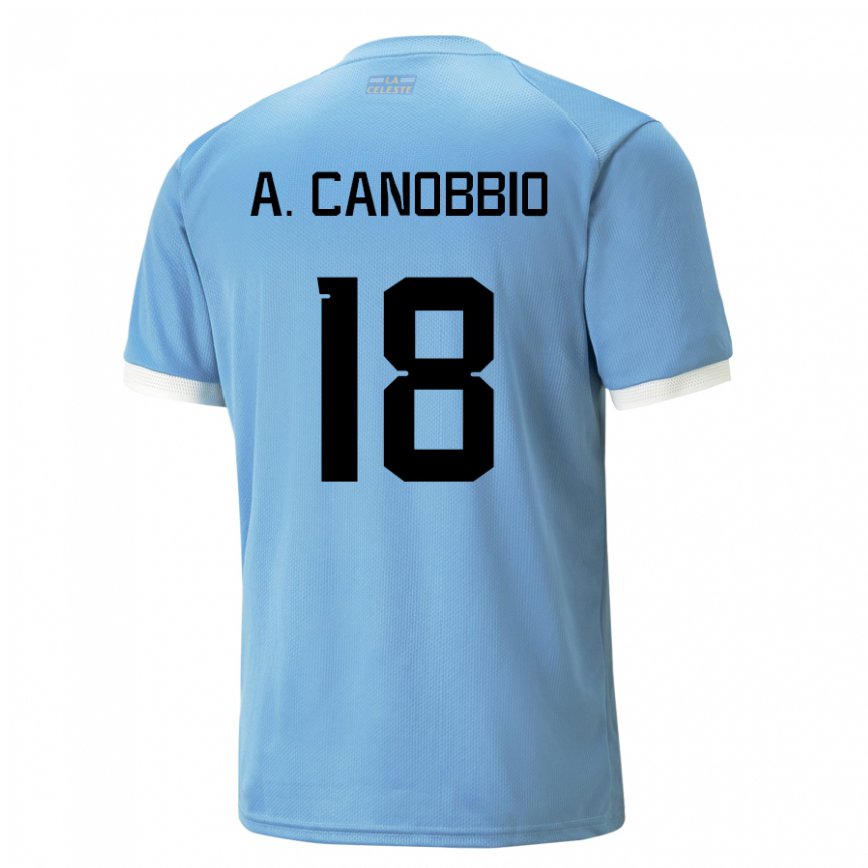 Niño Camiseta Uruguay Agustin Canobbio #18 Azul 1ª Equipación 22-24 Perú