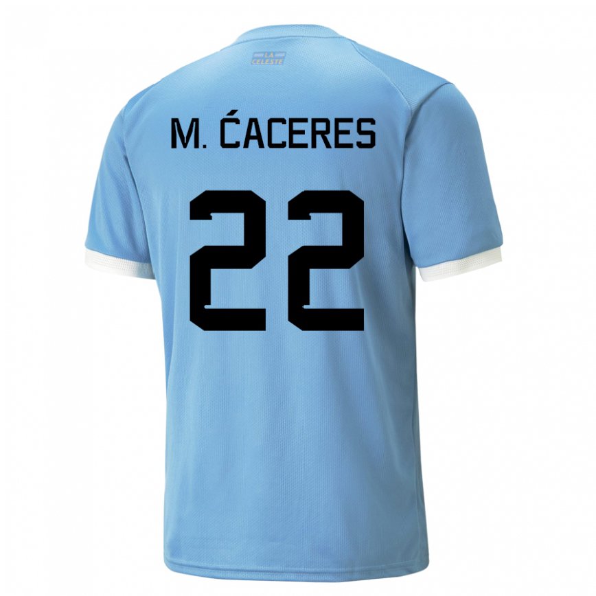 Niño Camiseta Uruguay Martin Caceres #22 Azul 1ª Equipación 22-24 Perú