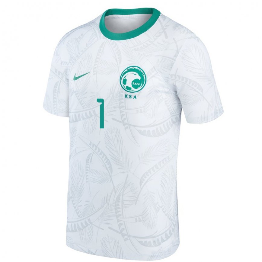 Niño Camiseta Arabia Saudita Mohammed Al Rubaie #1 Blanco 1ª Equipación 22-24 Perú