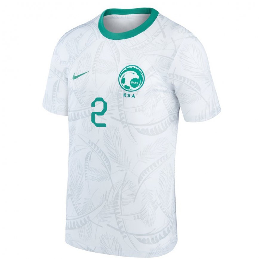 Niño Camiseta Arabia Saudita Sultan Al Ghanam #2 Blanco 1ª Equipación 22-24 Perú