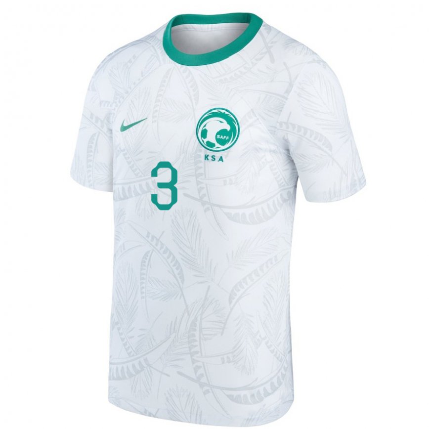 Niño Camiseta Arabia Saudita Abdullah Madu #3 Blanco 1ª Equipación 22-24 Perú