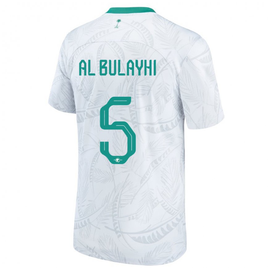 Niño Camiseta Arabia Saudita Ali Al Bulayhi #5 Blanco 1ª Equipación 22-24 Perú