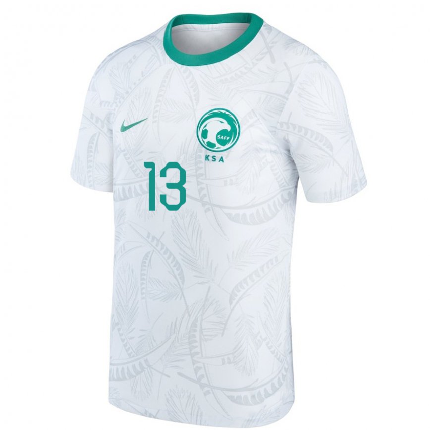 Niño Camiseta Arabia Saudita Yaseer Al Shahrani #13 Blanco 1ª Equipación 22-24 Perú