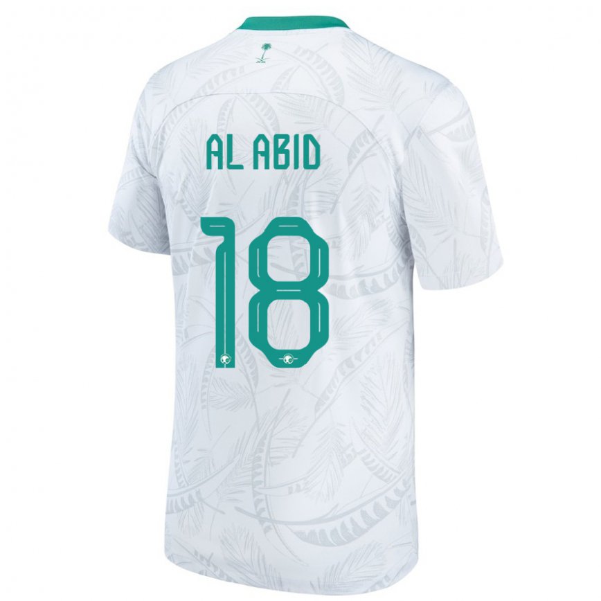 Niño Camiseta Arabia Saudita Nawaf Al Abid #18 Blanco 1ª Equipación 22-24 Perú