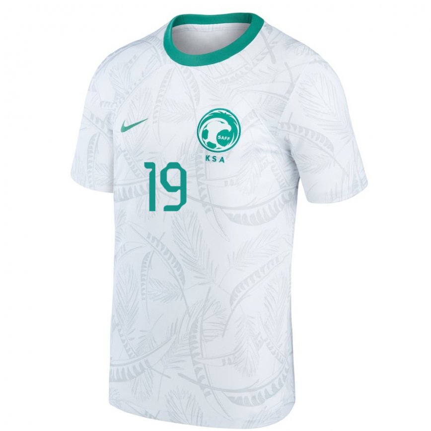 Niño Camiseta Arabia Saudita Fahad Al Muwallad #19 Blanco 1ª Equipación 22-24 Perú