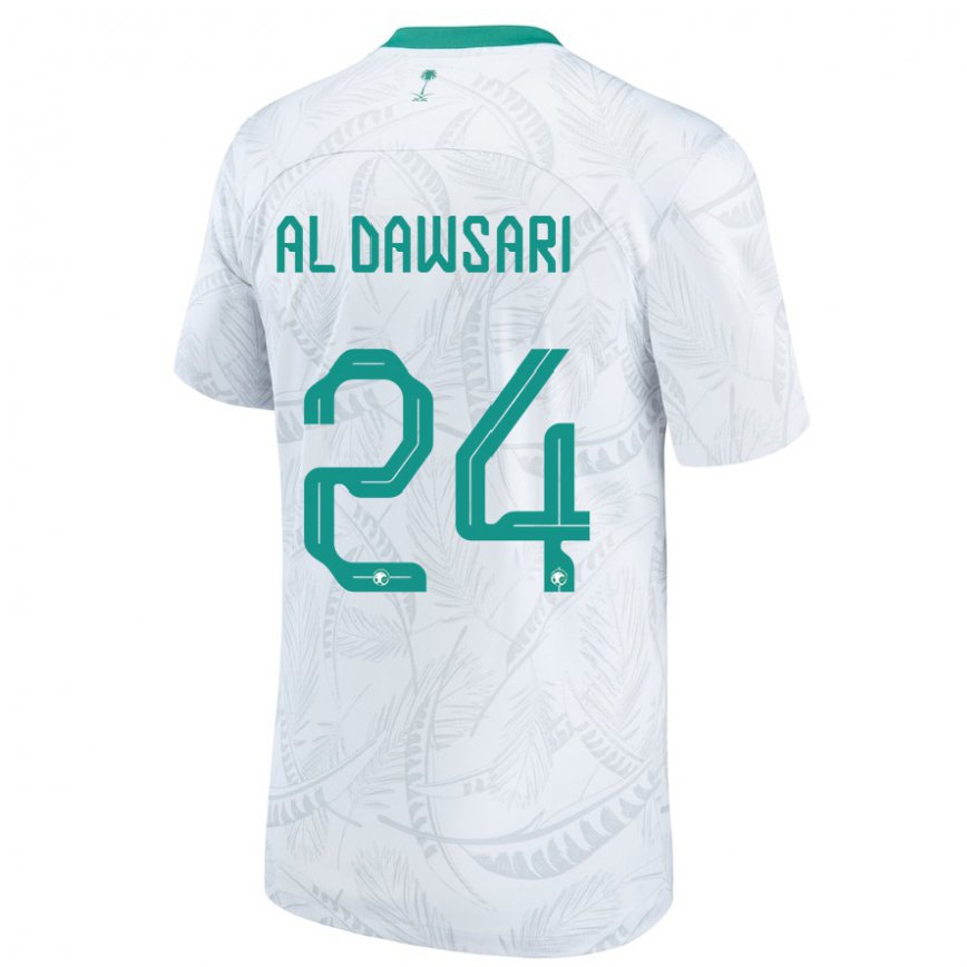 Niño Camiseta Arabia Saudita Nasser Al Dawsari #24 Blanco 1ª Equipación 22-24 Perú