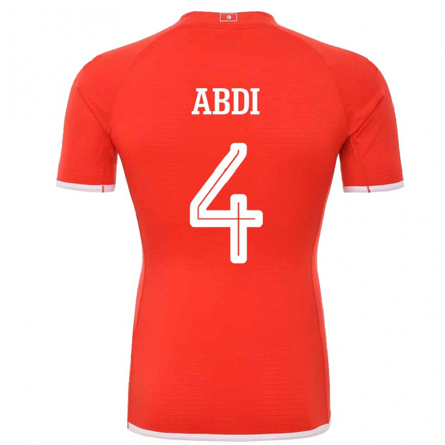 Niño Camiseta Túnez Ali Abdi #4 Rojo 1ª Equipación 22-24 Perú