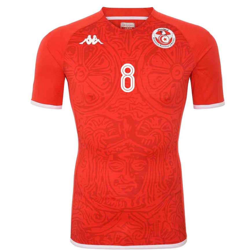 Niño Camiseta Túnez Saif Eddine Khaoui #8 Rojo 1ª Equipación 22-24 Perú