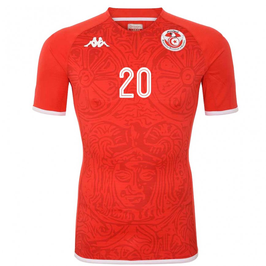 Niño Camiseta Túnez Mohamed Drager #20 Rojo 1ª Equipación 22-24 Perú