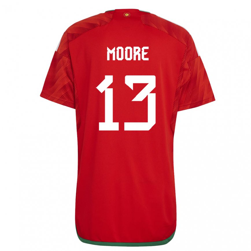 Niño Camiseta Gales Kieffer Moore #13 Rojo 1ª Equipación 22-24 Perú