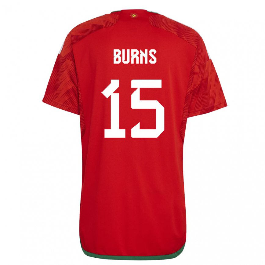 Niño Camiseta Gales Wes Burns #15 Rojo 1ª Equipación 22-24 Perú