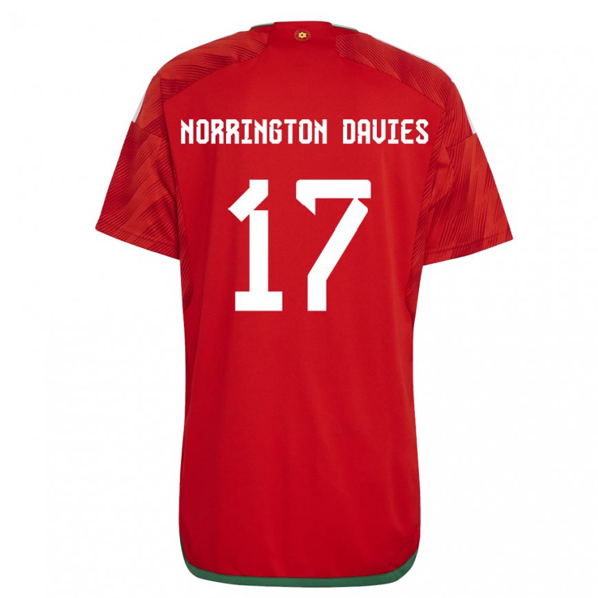 Niño Camiseta Gales Rhys Norrington Davies #17 Rojo 1ª Equipación 22-24 Perú