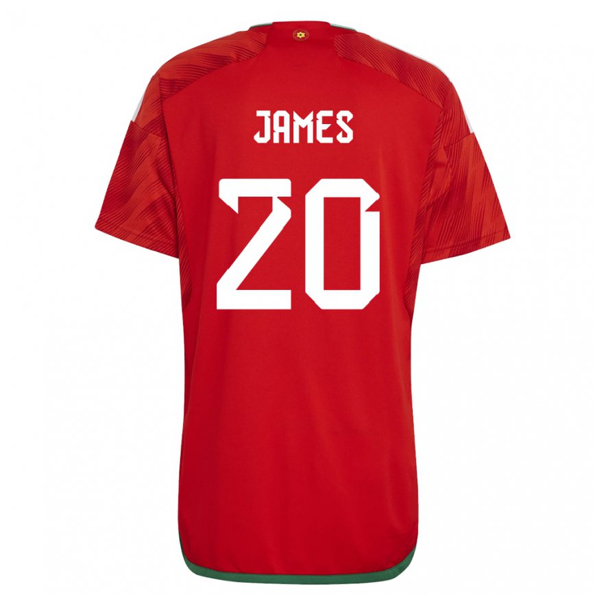 Niño Camiseta Gales Daniel James #20 Rojo 1ª Equipación 22-24 Perú