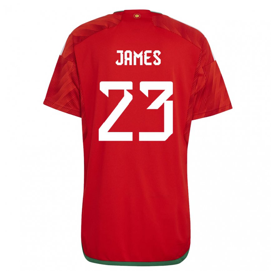 Niño Camiseta Gales Jordan James #23 Rojo 1ª Equipación 22-24 Perú