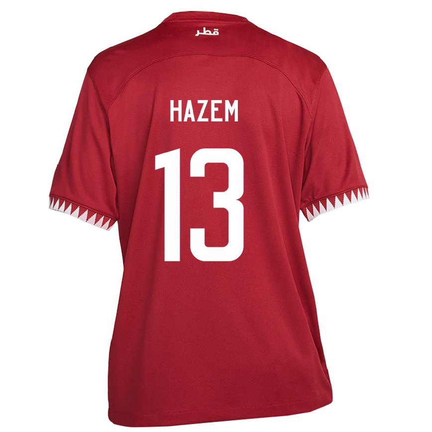 Niño Camiseta Catar Hazem Shehata #13 Granate 1ª Equipación 22-24 Perú