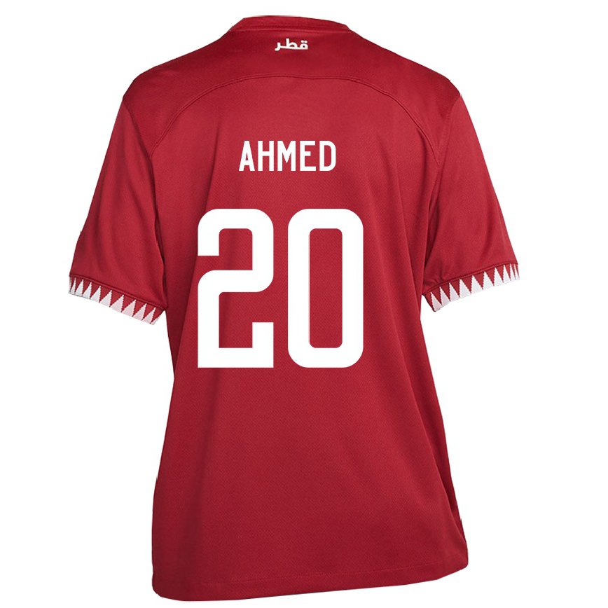 Niño Camiseta Catar Ahmed Fadel Hasaba #20 Granate 1ª Equipación 22-24 Perú