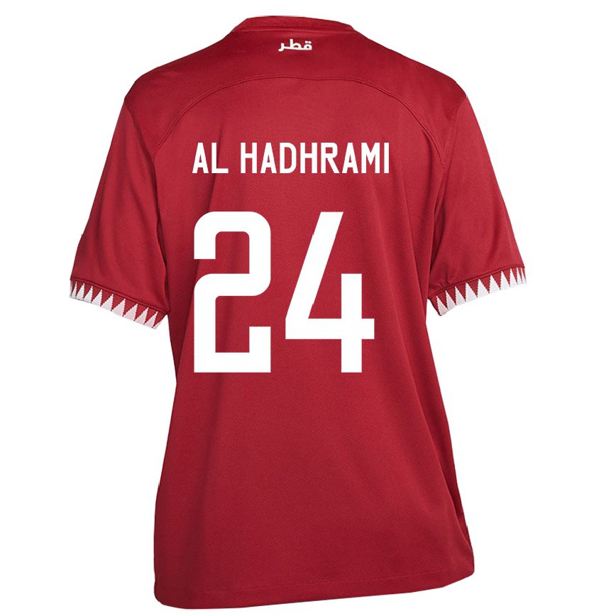 Niño Camiseta Catar Naif Abdulraheem Al Hadhrami #24 Granate 1ª Equipación 22-24 Perú