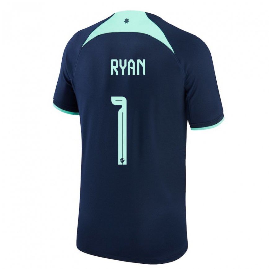 Niño Camiseta Australia Mathew Ryan #1 Azul Oscuro 2ª Equipación 22-24 Perú