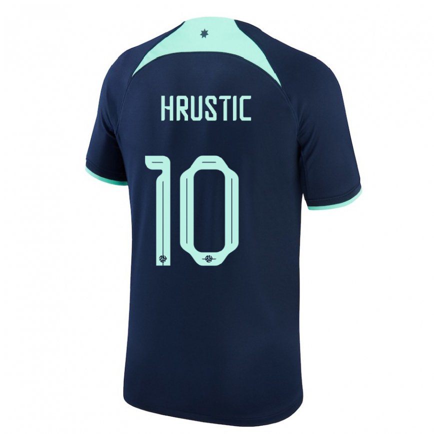 Niño Camiseta Australia Ajdin Hrustic #10 Azul Oscuro 2ª Equipación 22-24 Perú