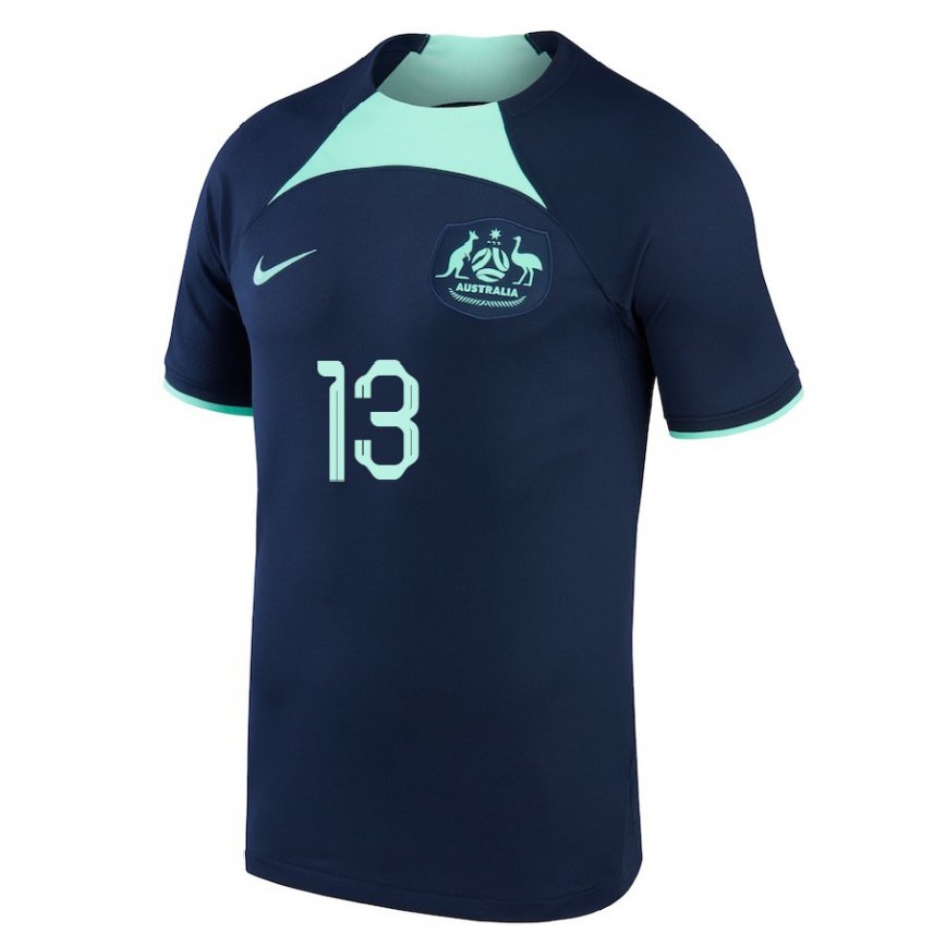 Niño Camiseta Australia Aaron Mooy #13 Azul Oscuro 2ª Equipación 22-24 Perú