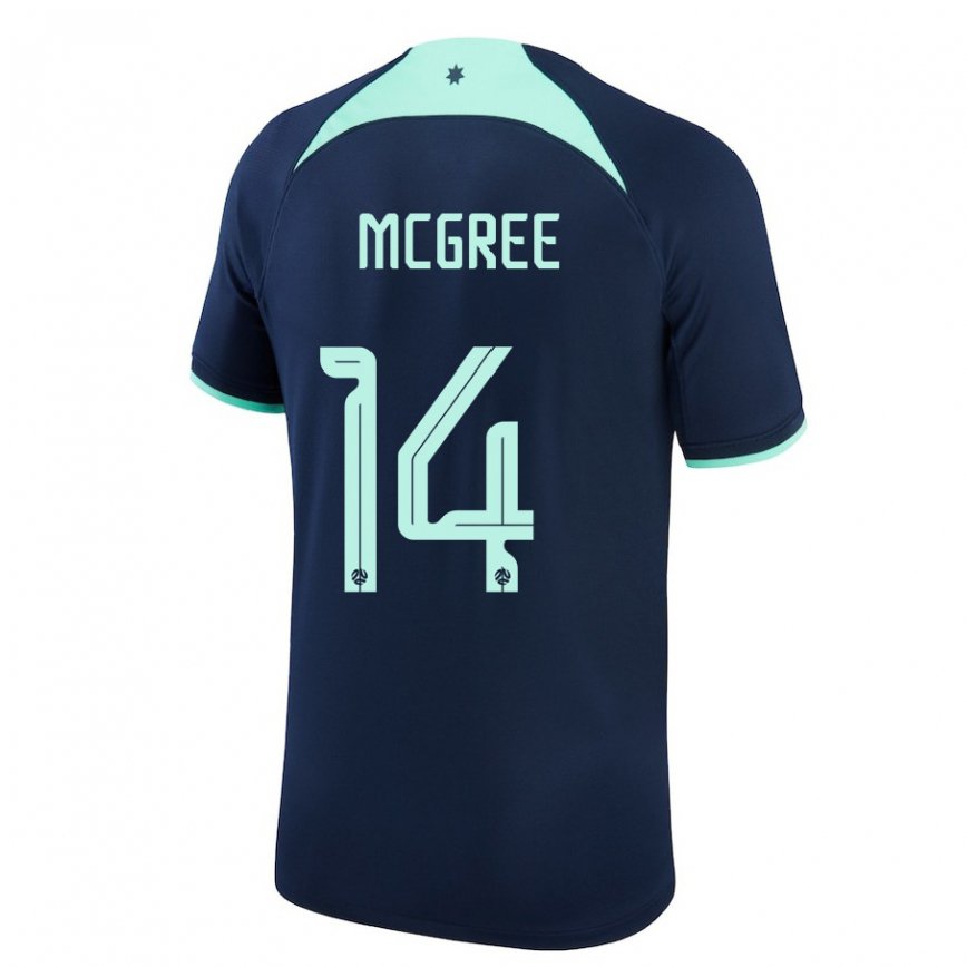 Niño Camiseta Australia Riley Mcgree #14 Azul Oscuro 2ª Equipación 22-24 Perú