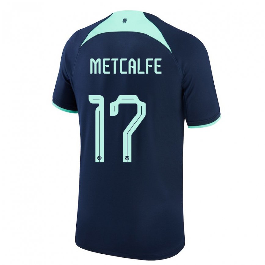 Niño Camiseta Australia Connor Metcalfe #17 Azul Oscuro 2ª Equipación 22-24 Perú