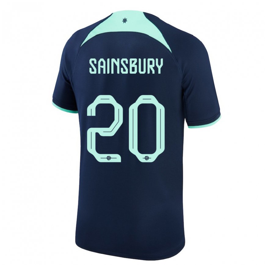 Niño Camiseta Australia Trent Sainsbury #20 Azul Oscuro 2ª Equipación 22-24 Perú