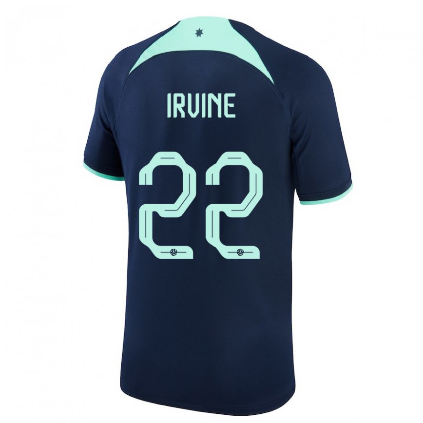 Niño Camiseta Australia Jackson Irvine #22 Azul Oscuro 2ª Equipación 22-24 Perú