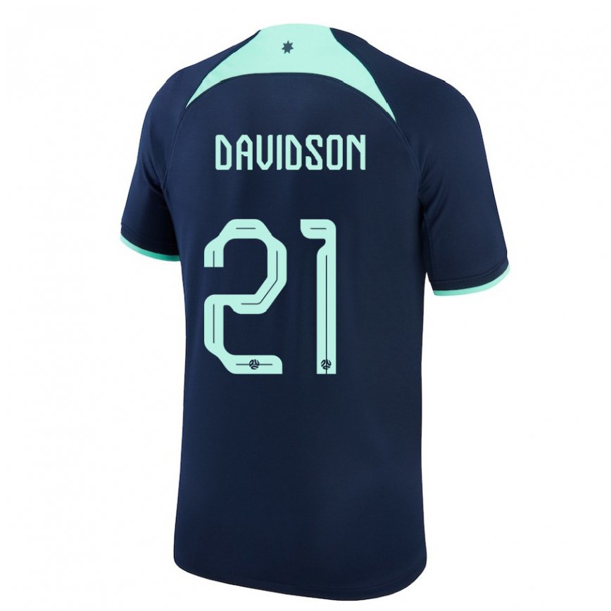 Niño Camiseta Australia Jason Davidson #21 Azul Oscuro 2ª Equipación 22-24 Perú