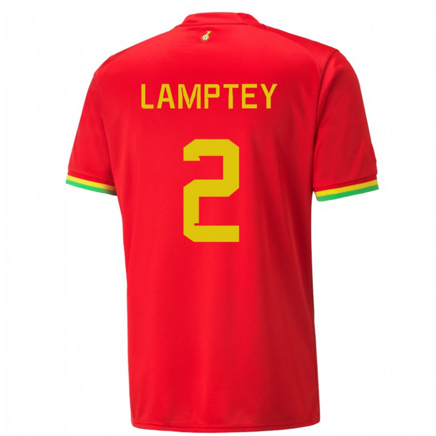 Niño Camiseta Ghana Tariq Lamptey #2 Rojo 2ª Equipación 22-24 Perú