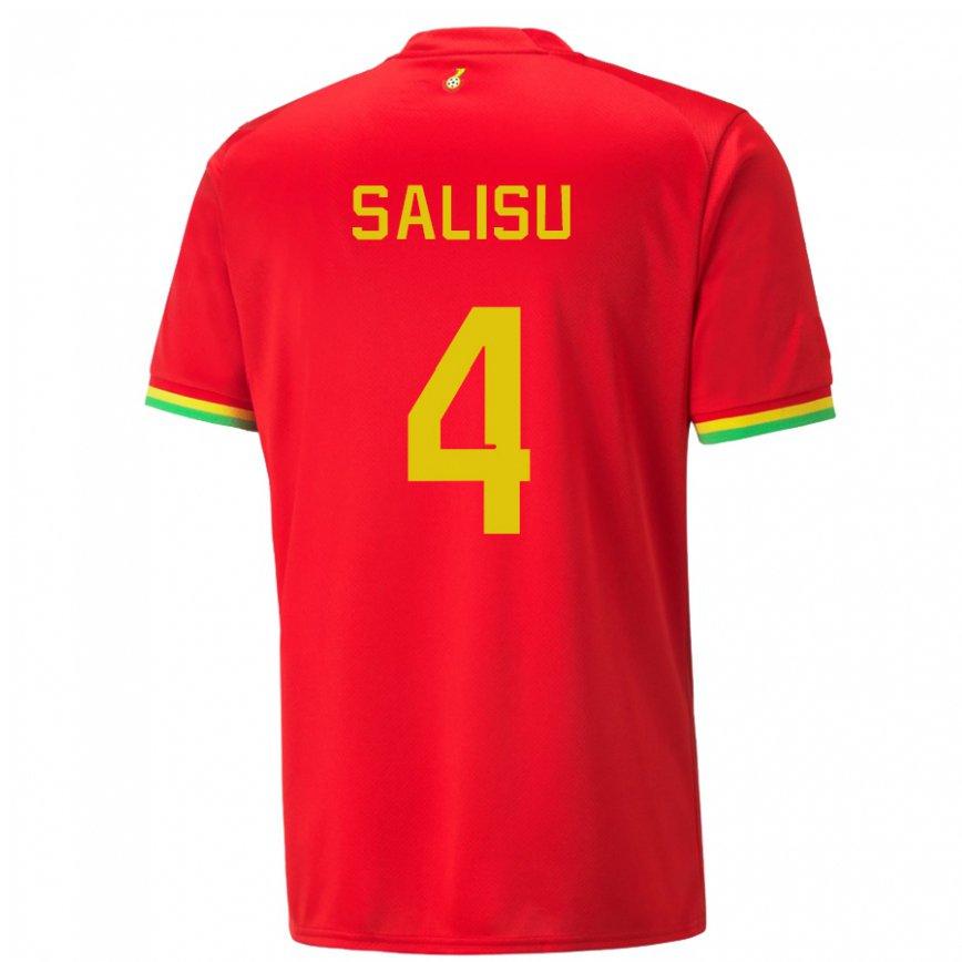 Niño Camiseta Ghana Mohammed Salisu #4 Rojo 2ª Equipación 22-24 Perú