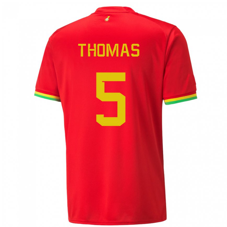 Niño Camiseta Ghana Thomas Partey #5 Rojo 2ª Equipación 22-24 Perú