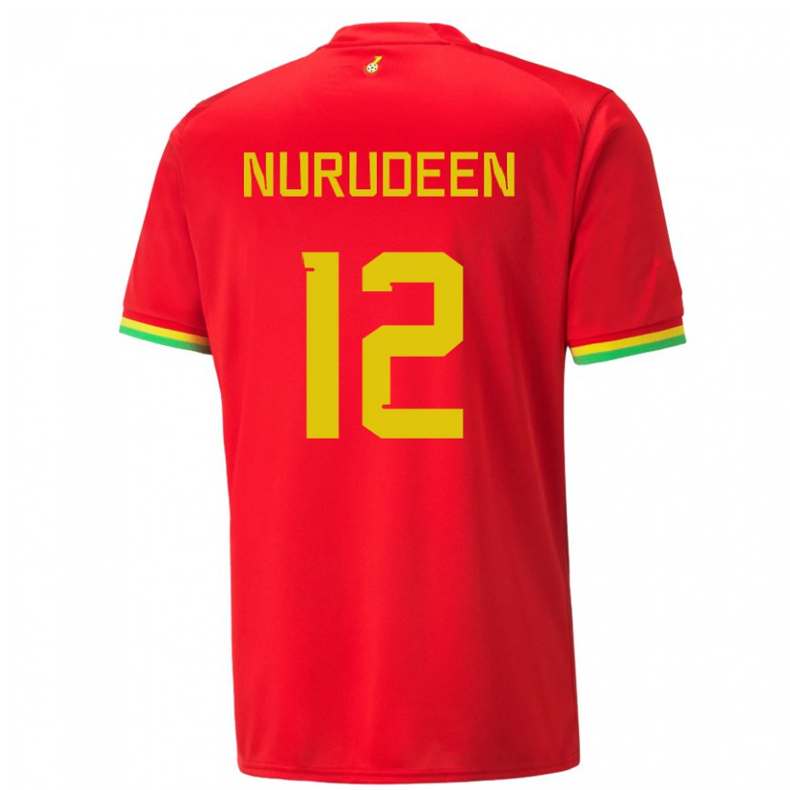 Niño Camiseta Ghana Abdul Nurudeen #12 Rojo 2ª Equipación 22-24 Perú