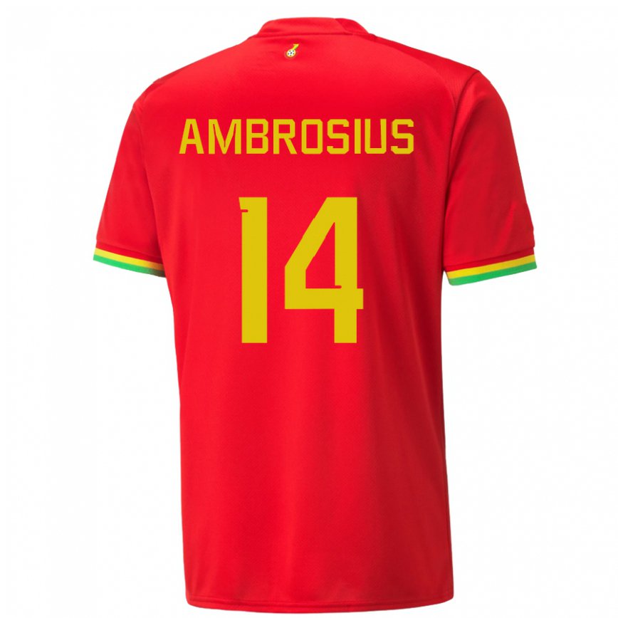 Niño Camiseta Ghana Stephan Ambrosius #14 Rojo 2ª Equipación 22-24 Perú