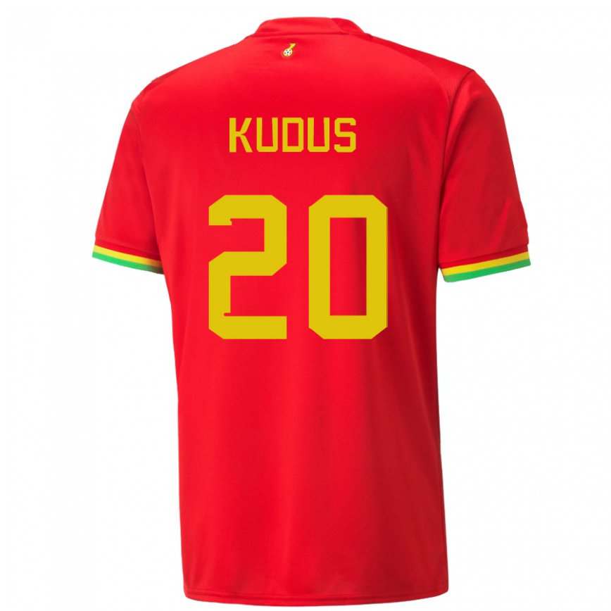 Niño Camiseta Ghana Mohammed Kudus #20 Rojo 2ª Equipación 22-24 Perú