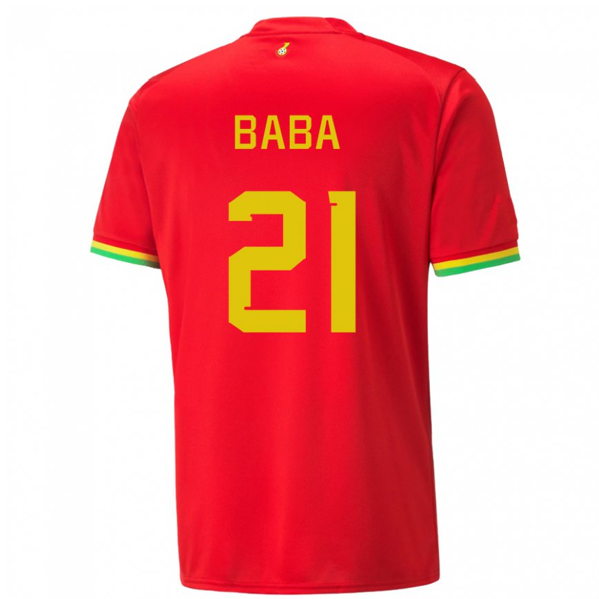 Niño Camiseta Ghana Iddrisu Baba #21 Rojo 2ª Equipación 22-24 Perú