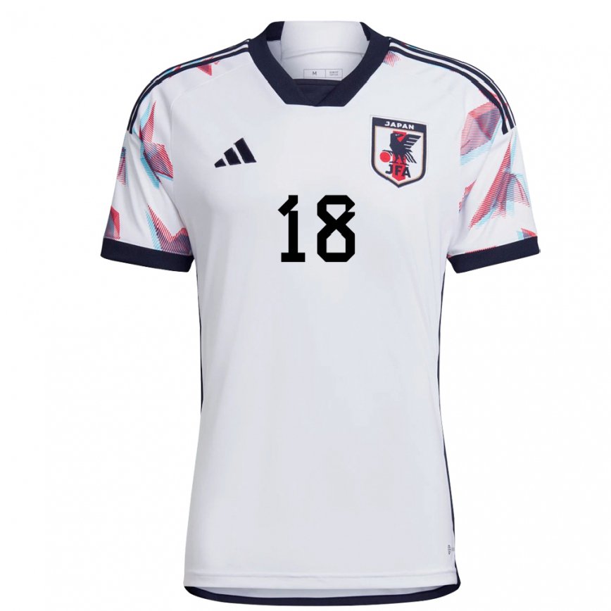 Niño Camiseta Japón Kaoru Mitoma #18 Blanco 2ª Equipación 22-24 Perú