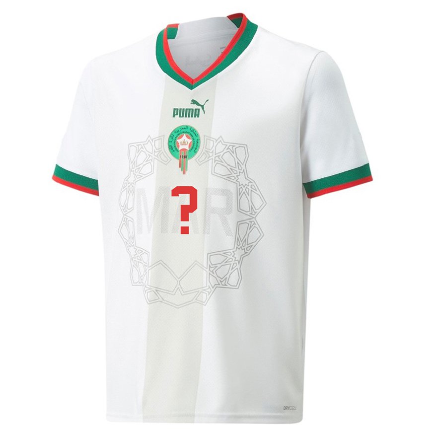 Niño Camiseta Marruecos Su Nombre #0 Blanco 2ª Equipación 22-24 Perú