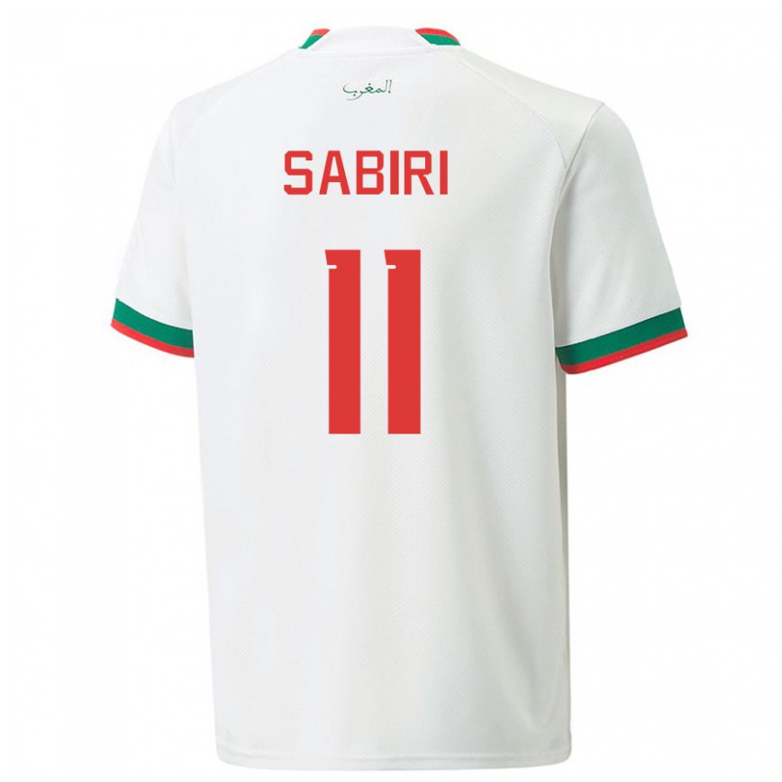 Niño Camiseta Marruecos Abdelhamid Sabiri #11 Blanco 2ª Equipación 22-24 Perú